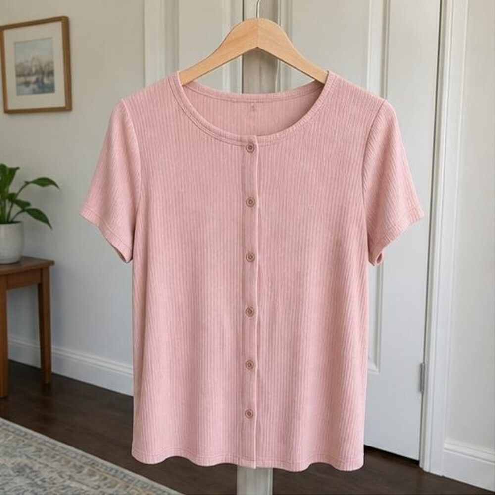 Blush Button Blouse